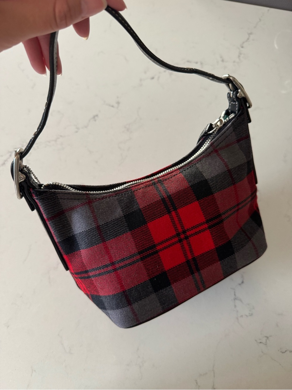 Vintage Coach Tartan Hampton Small Demi 8326